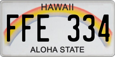 HI license plate FFE334