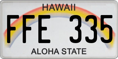 HI license plate FFE335