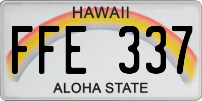 HI license plate FFE337