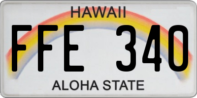 HI license plate FFE340