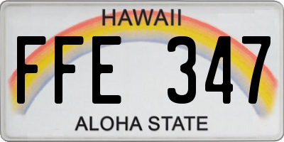 HI license plate FFE347
