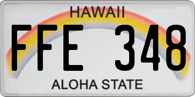 HI license plate FFE348