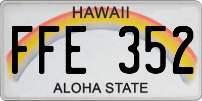 HI license plate FFE352