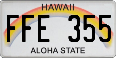 HI license plate FFE355
