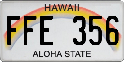 HI license plate FFE356