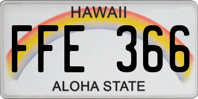 HI license plate FFE366