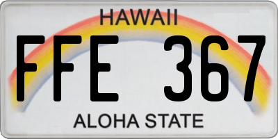 HI license plate FFE367