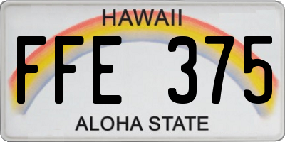 HI license plate FFE375