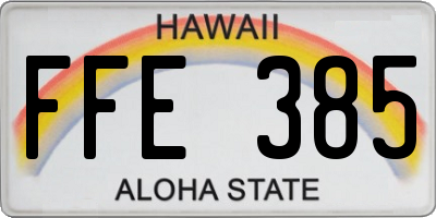HI license plate FFE385