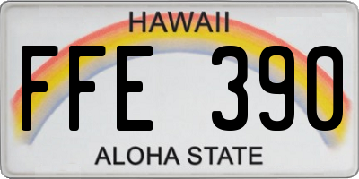 HI license plate FFE390