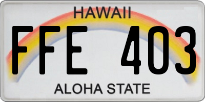 HI license plate FFE403