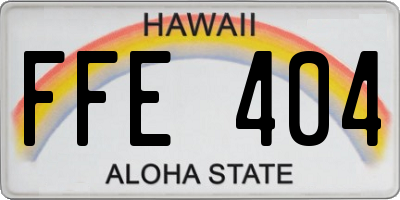 HI license plate FFE404