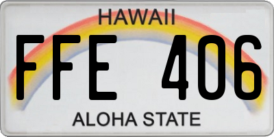 HI license plate FFE406