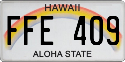 HI license plate FFE409