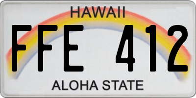 HI license plate FFE412