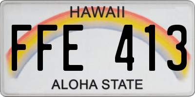 HI license plate FFE413