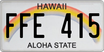 HI license plate FFE415