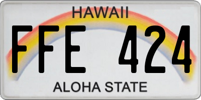 HI license plate FFE424