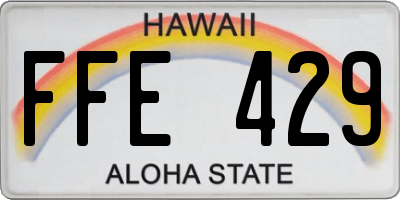 HI license plate FFE429