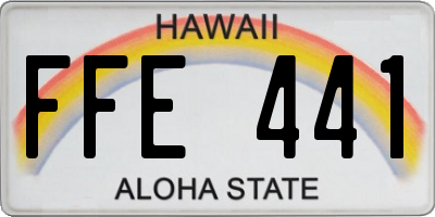 HI license plate FFE441