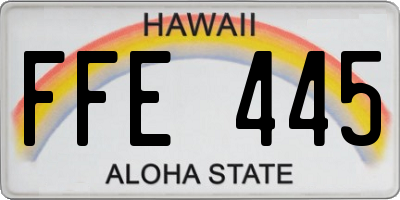 HI license plate FFE445