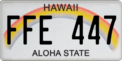 HI license plate FFE447