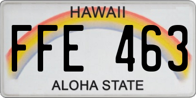 HI license plate FFE463