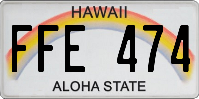 HI license plate FFE474