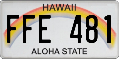 HI license plate FFE481