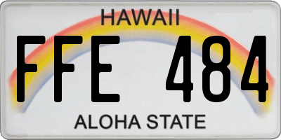 HI license plate FFE484