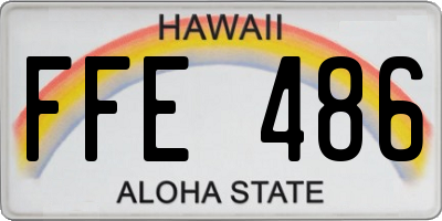 HI license plate FFE486