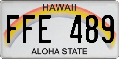 HI license plate FFE489