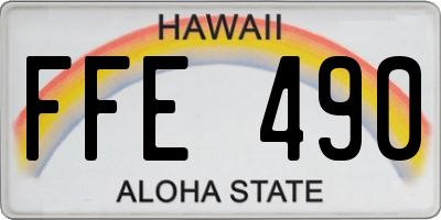 HI license plate FFE490