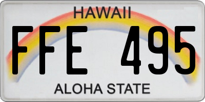 HI license plate FFE495
