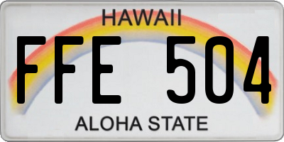 HI license plate FFE504