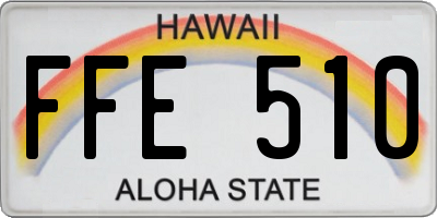 HI license plate FFE510