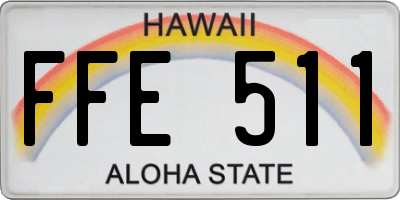 HI license plate FFE511