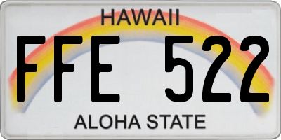 HI license plate FFE522