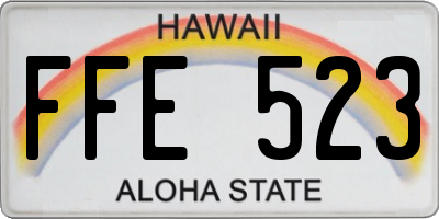 HI license plate FFE523