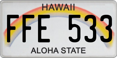HI license plate FFE533