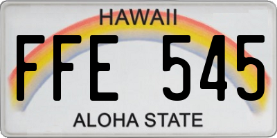 HI license plate FFE545