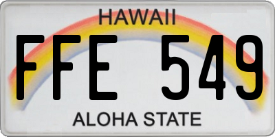 HI license plate FFE549