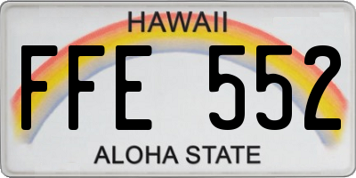 HI license plate FFE552
