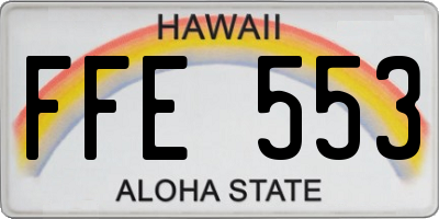 HI license plate FFE553