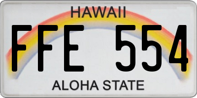 HI license plate FFE554