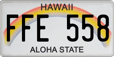 HI license plate FFE558