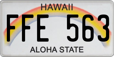HI license plate FFE563