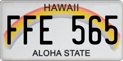 HI license plate FFE565