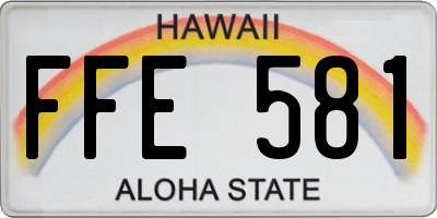 HI license plate FFE581