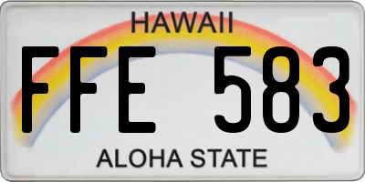 HI license plate FFE583